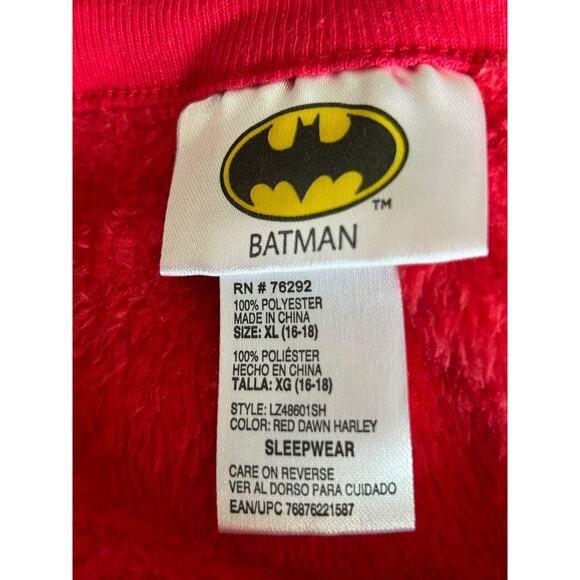 DC Comics Harley Quinn Red Plush Sleepwear On the Naughty List Shirt Size XL - Picture 4 of 9